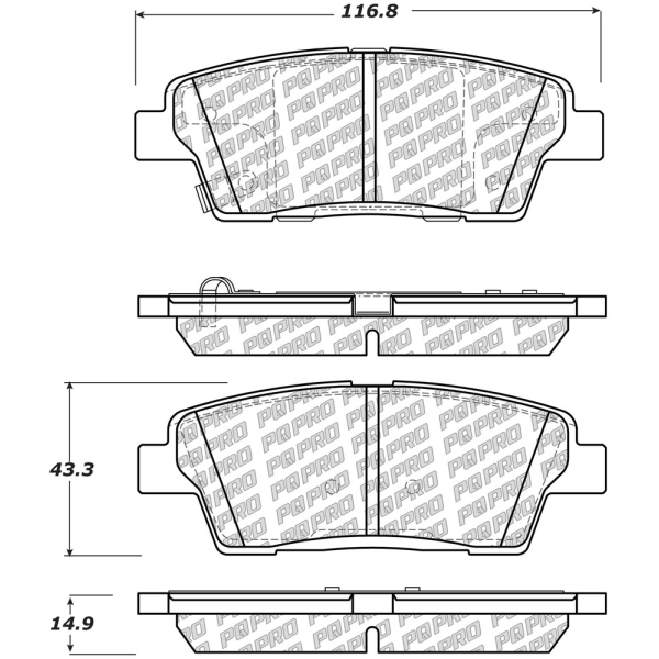 Centric Posi Quiet Pro™ Ceramic Rear Disc Brake Pads 500.15510
