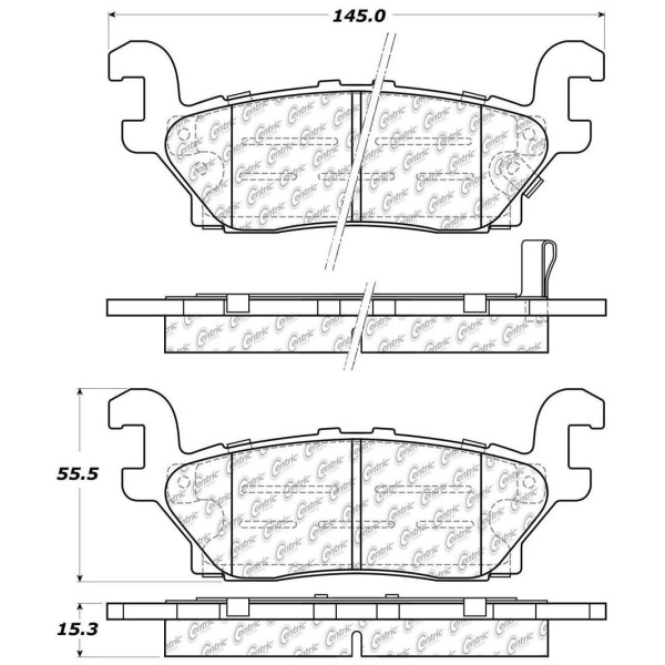 Centric Posi Quiet™ Ceramic Rear Disc Brake Pads 105.11200