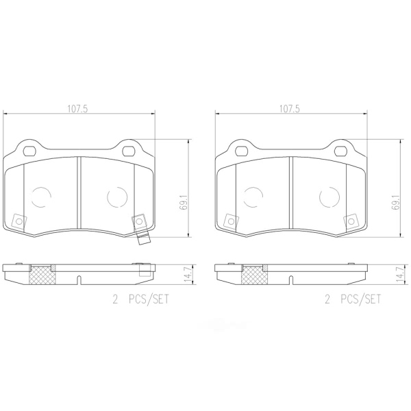 brembo Premium Ceramic Rear Disc Brake Pads P30074N