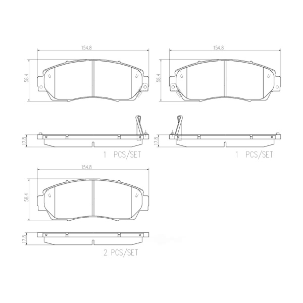 brembo Premium Ceramic Front Disc Brake Pads P28068N