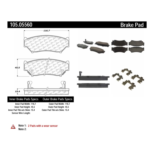 Centric Posi Quiet™ Ceramic Front Disc Brake Pads 105.05560