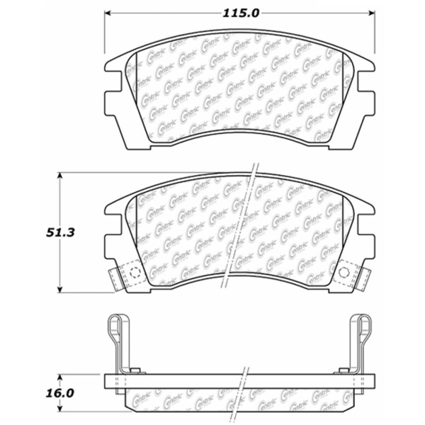 Centric Posi Quiet™ Semi-Metallic Front Disc Brake Pads 104.05090