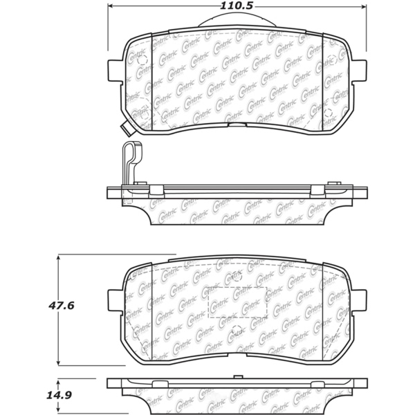 Centric Posi Quiet™ Ceramic Rear Disc Brake Pads 105.13020