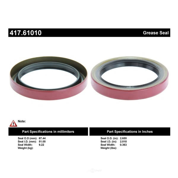 Centric Premium™ Axle Shaft Seal 417.61010