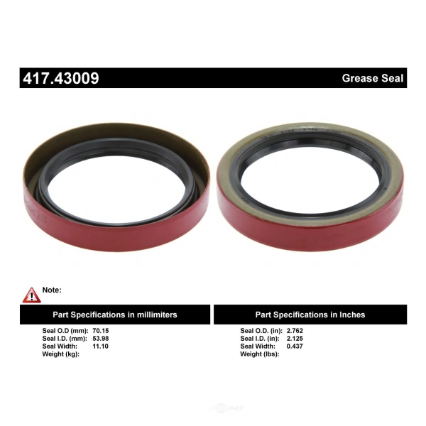Centric Premium™ Front Inner Wheel Seal 417.43009