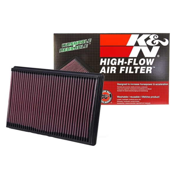 K&N 33 Series Panel Red Air Filter （13.75" L x 9.313" W x 1.563" H) 33-2247
