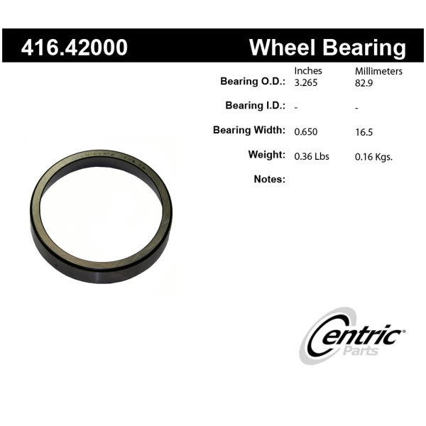 Centric Premium™ Front Inner Wheel Bearing Race 416.42000