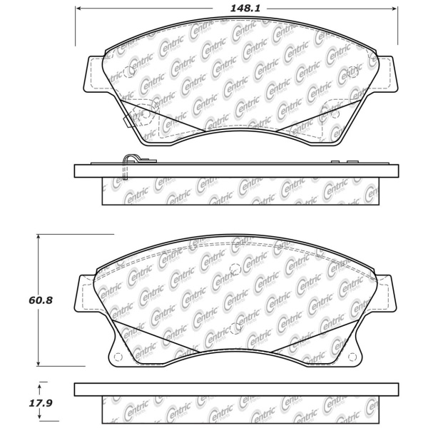 Centric Posi Quiet™ Ceramic Front Disc Brake Pads 105.15220