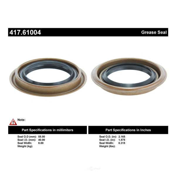 Centric Premium™ Axle Shaft Seal 417.61004