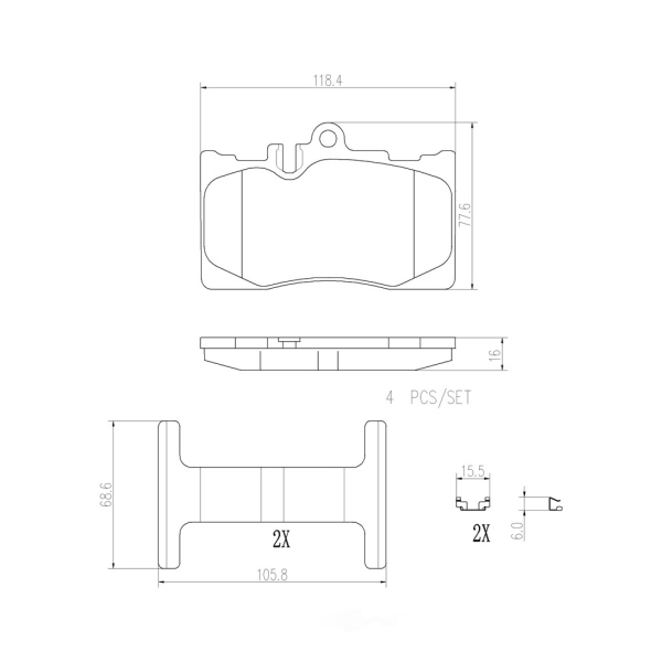 brembo Premium Ceramic Front Disc Brake Pads P83058N