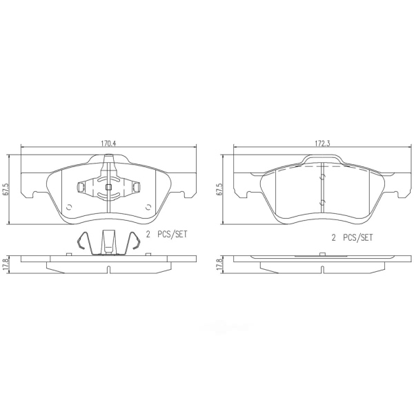 brembo Premium Ceramic Front Disc Brake Pads P24186N