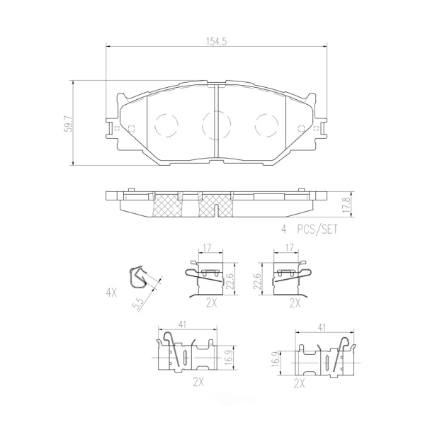 brembo Premium Ceramic Front Disc Brake Pads P83074N