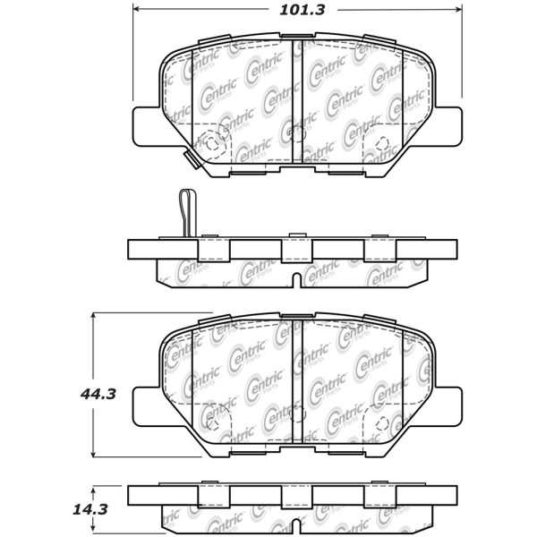 Centric Posi Quiet™ Ceramic Rear Disc Brake Pads 105.16790