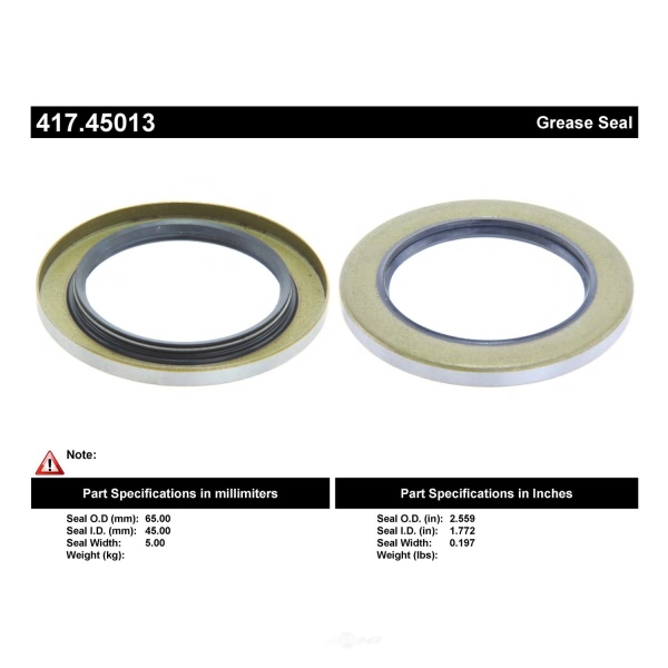 Centric Premium™ Front Inner Wheel Seal 417.45013