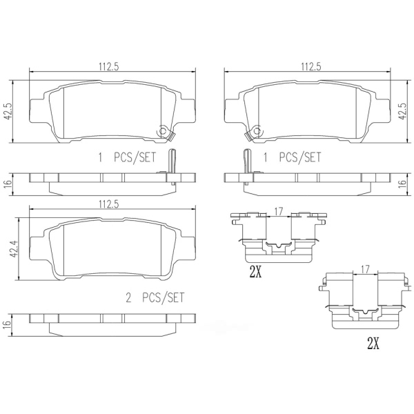 brembo Premium Ceramic Rear Disc Brake Pads P83056N