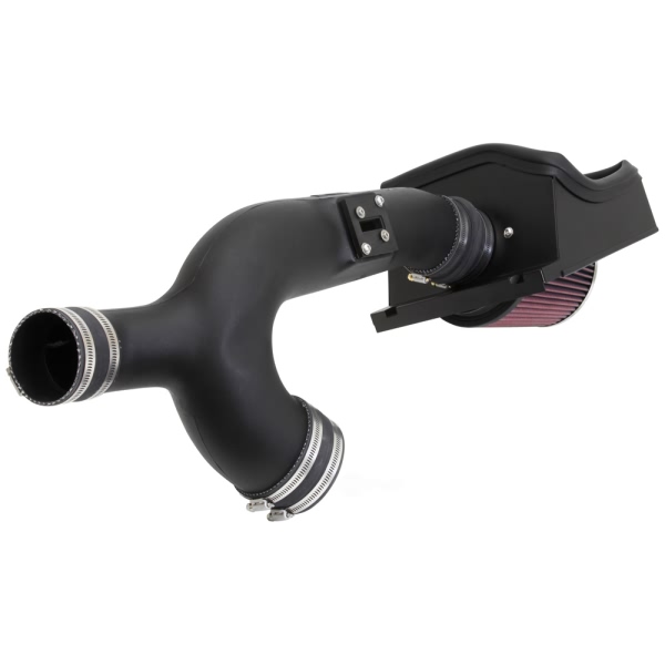 K&N 57 Series FIPK Generation II High-Density Polyethylene Black Air Intake System with Red Filter and Intake Pipe and Heat Shield 57-2583