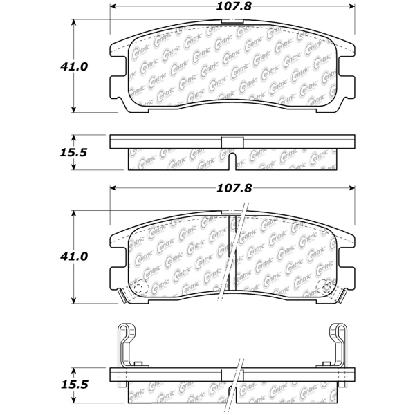 Centric Posi Quiet™ Ceramic Rear Disc Brake Pads 105.03830