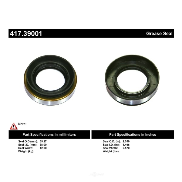 Centric Premium™ Axle Shaft Seal 417.39001