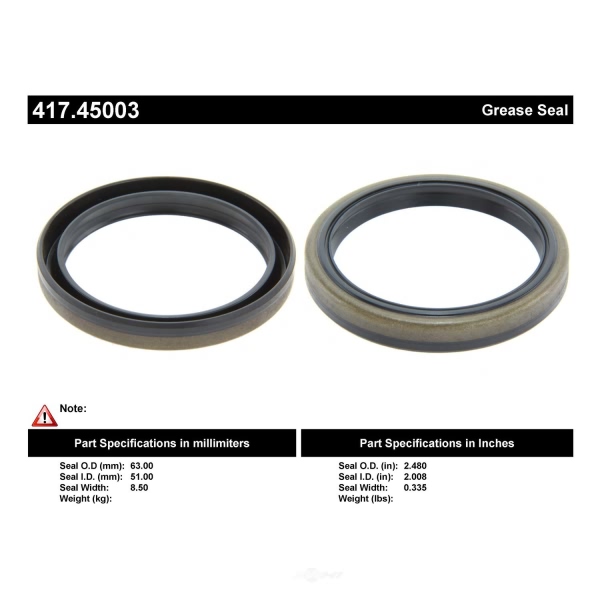 Centric Premium™ Axle Shaft Seal 417.45003