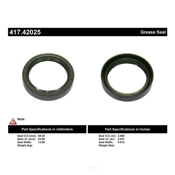 Centric Premium™ Front Inner Wheel Seal 417.42025