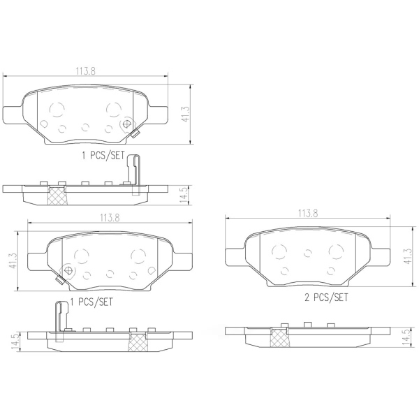 brembo Premium Ceramic Rear Disc Brake Pads P10062N