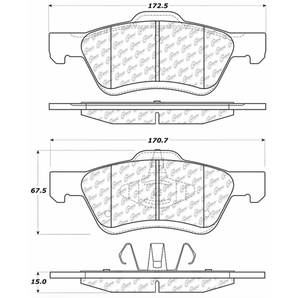 Centric Posi Quiet™ Ceramic Front Disc Brake Pads 105.10470