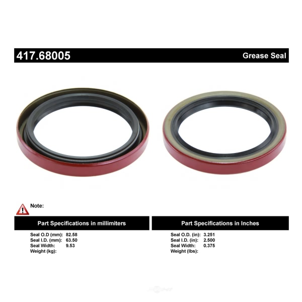 Centric Premium™ Front Wheel Seal 417.68005
