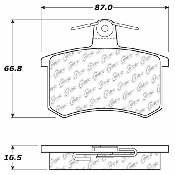 Centric Posi Quiet™ Semi-Metallic Rear Disc Brake Pads 104.02280