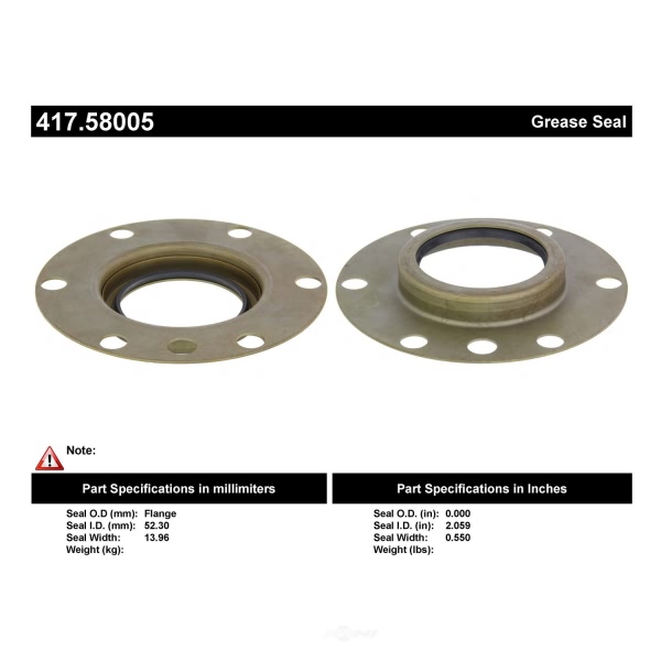 Centric Premium™ Rear Outer Wheel Seal Kit 417.58005