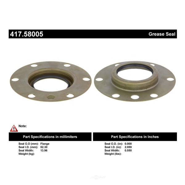 Centric Premium™ Rear Outer Wheel Seal Kit 417.58005