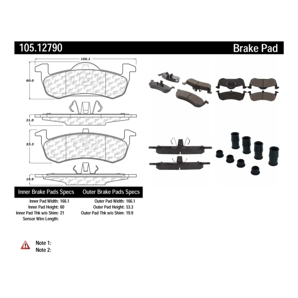 Centric Posi Quiet™ Ceramic Rear Disc Brake Pads 105.12790