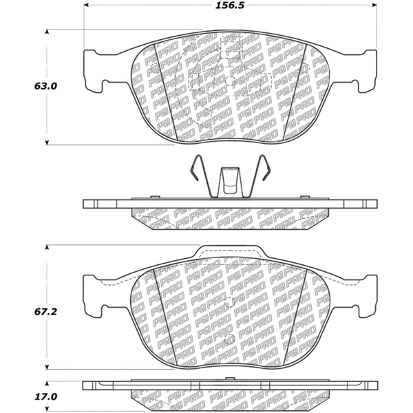 Centric Posi Quiet Pro™ Semi-Metallic Front Disc Brake Pads 500.09700