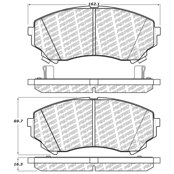 Centric Posi Quiet Pro™ Semi-Metallic Front Disc Brake Pads 500.13310