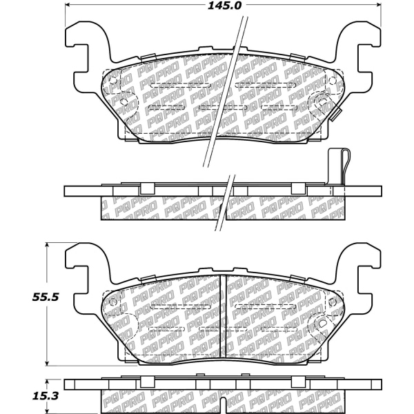 Centric Posi Quiet Pro™ Semi-Metallic Rear Disc Brake Pads 500.11200