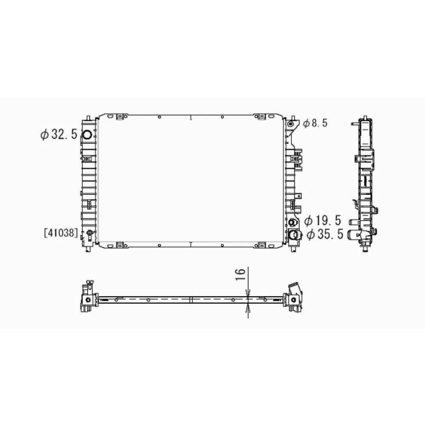 TYC Engine Coolant Radiator 2762