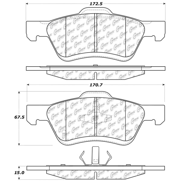 Centric Premium Ceramic Front Disc Brake Pads 301.10472