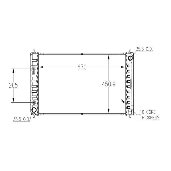 TYC Engine Coolant Radiator 13406