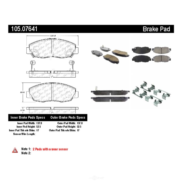 Centric Posi Quiet™ Ceramic Front Disc Brake Pads 105.07641