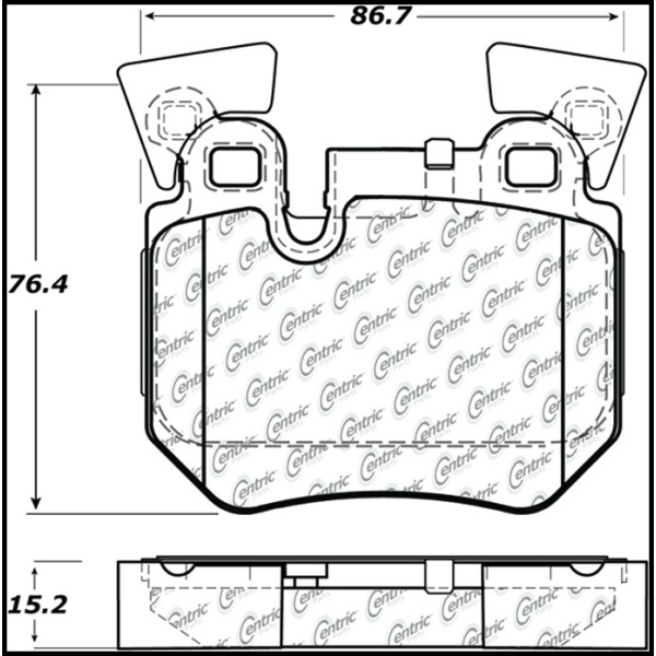 Centric Posi Quiet™ Ceramic Rear Disc Brake Pads 105.13720