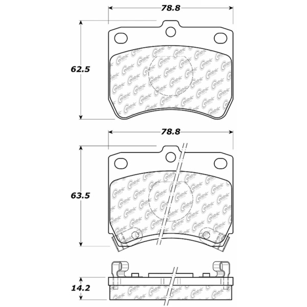 Centric Posi Quiet™ Semi-Metallic Front Disc Brake Pads 104.04020
