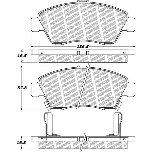 Centric Posi Quiet Pro™ Ceramic Front Disc Brake Pads 500.09480