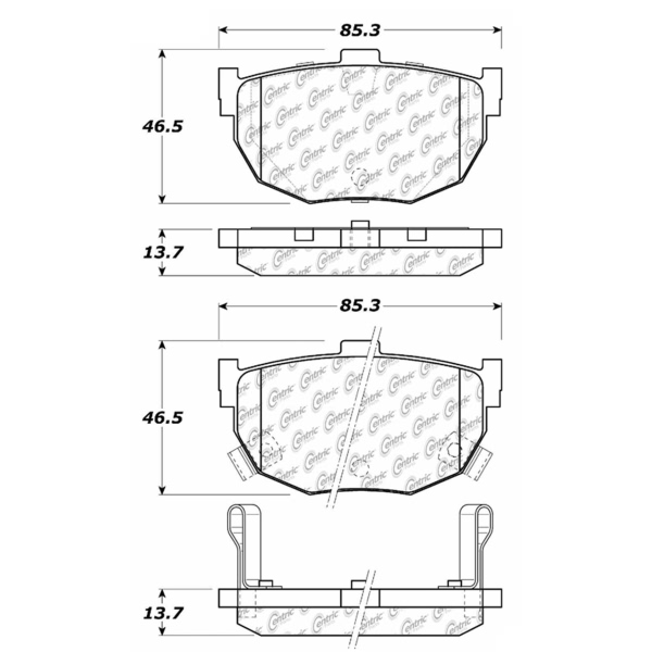 Centric Premium Ceramic Rear Disc Brake Pads 301.03230