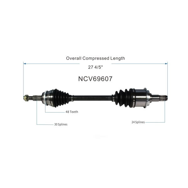 GSP North America Front Driver Side CV Axle Assembly NCV69607