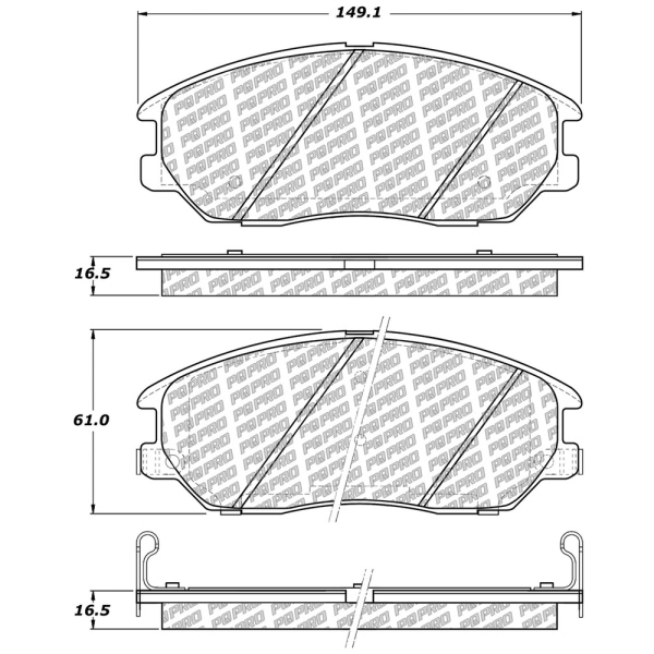 Centric Posi Quiet Pro™ Semi-Metallic Front Disc Brake Pads 500.10130