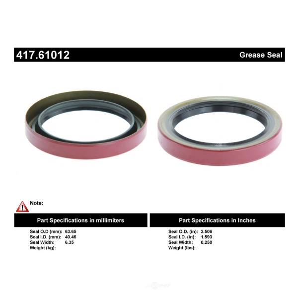 Centric Premium™ Axle Shaft Seal 417.61012