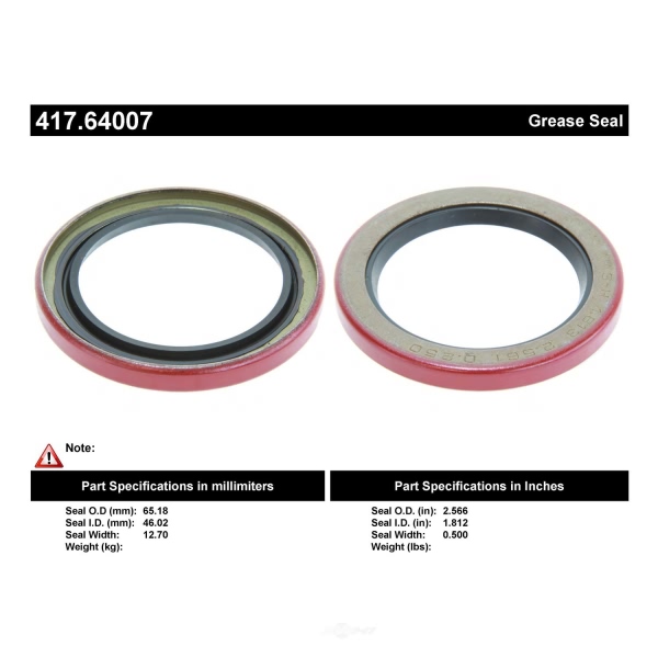 Centric Premium™ Front Inner Wheel Seal 417.64007