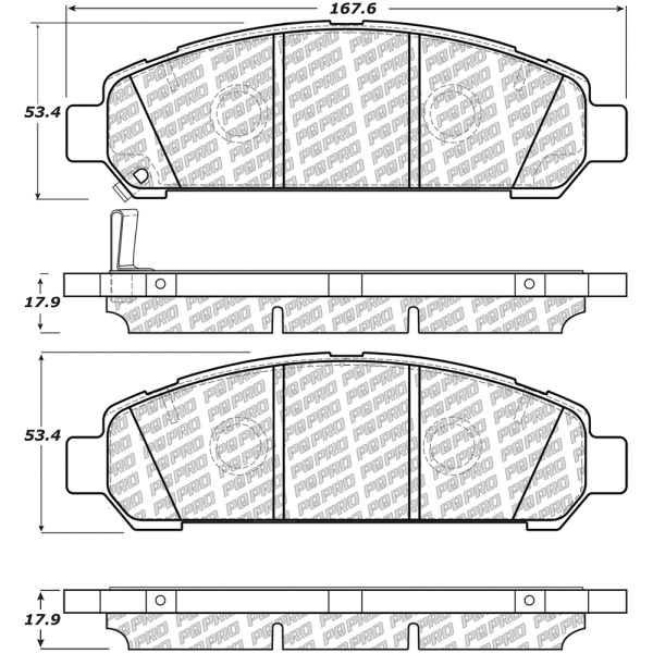 Centric Posi Quiet Pro™ Semi-Metallic Front Disc Brake Pads 500.14010