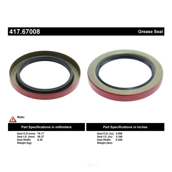 Centric Premium™ Axle Shaft Seal 417.67008