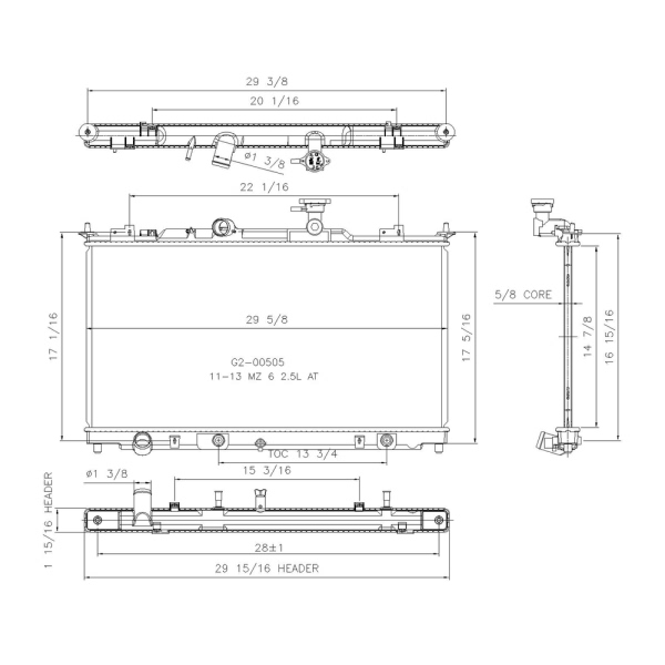 TYC Engine Coolant Radiator 13389