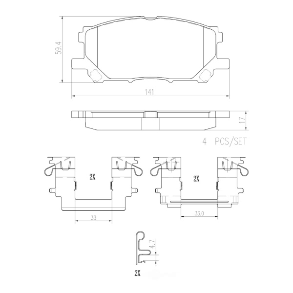 brembo Premium Ceramic Front Disc Brake Pads P83067N